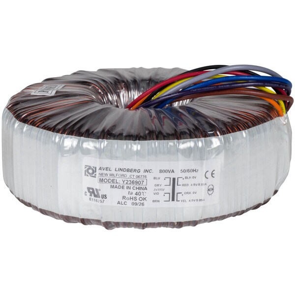 Main product image for Avel Y236907 800VA 45V+45V Toroidal Transformer 122-705